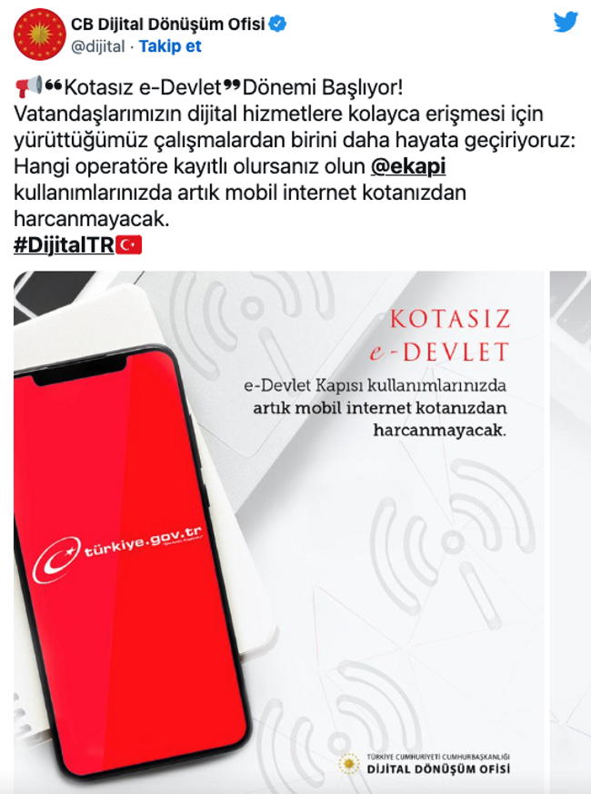 e-Devlet’e erişim artık tamamen ücretsiz! Kotadan gitmeyecek… - Resim : 1