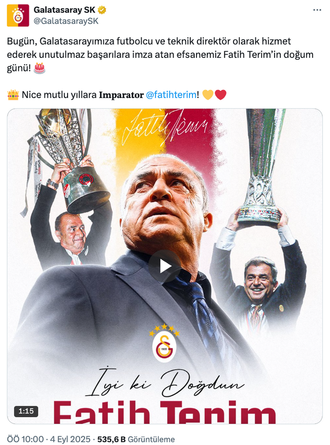 Galatasaray ve Arda Turan'dan duygusal Fatih Terim paylaşımı - Resim : 1