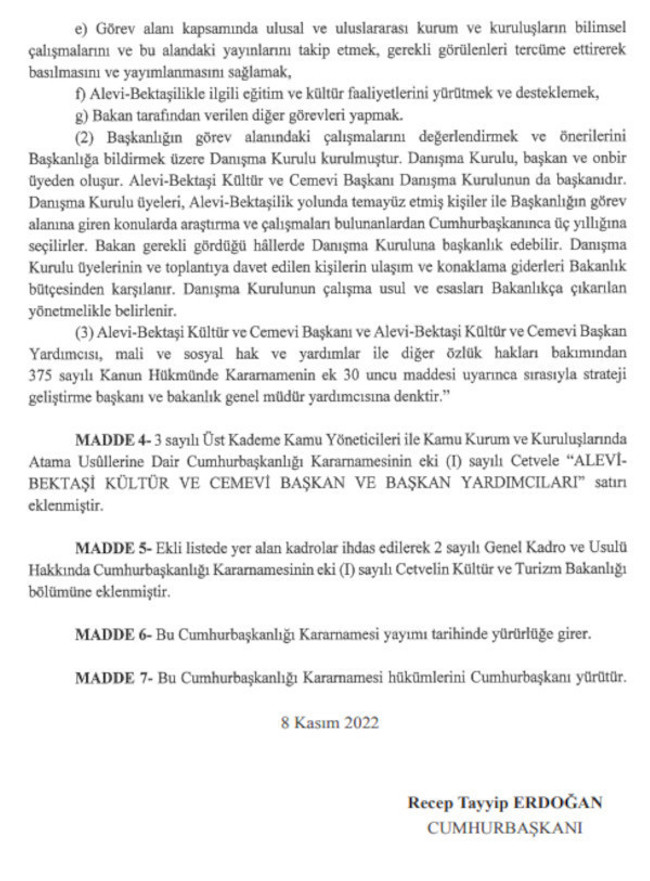 Alevi-Bektaşi Kültür ve Cemevi Başkanlığı kuruldu! Kararname Resmi Gazete'de… - Resim : 2