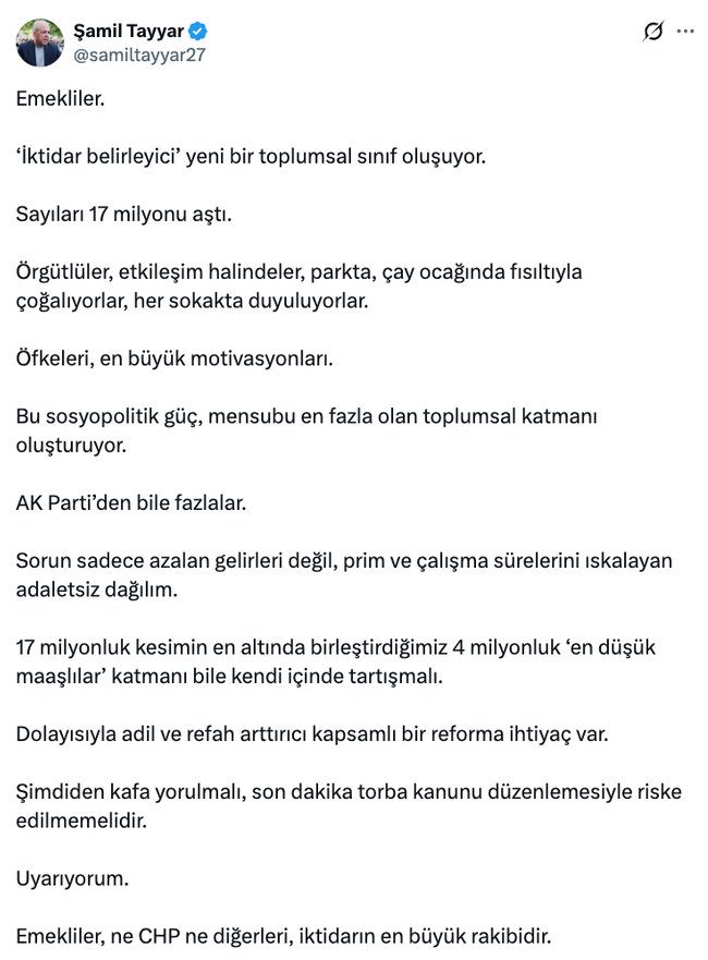 Şamil Tayyar’dan dikkat çeken ‘uyarı’ geldi! ‘AK Parti’den bile fazlalar…’ - Resim : 1
