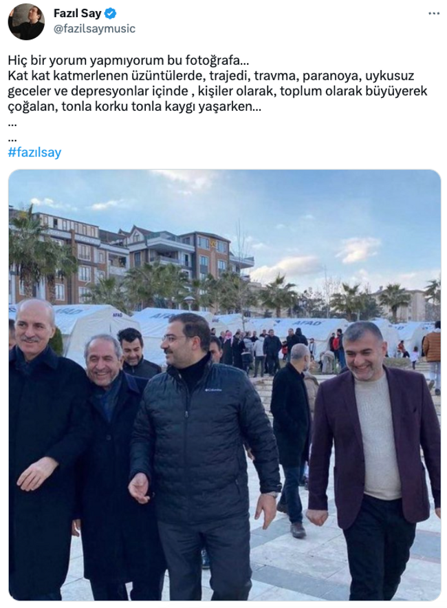 Fazıl Say’dan AK Partili isimlerin o karesine tepki! ‘Tonla korku, kaygı yaşarken…’ - Resim : 1