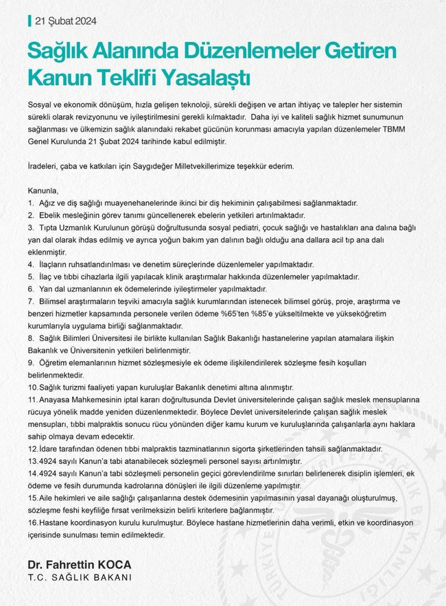Sağlıkta yeni düzenlemeler Meclis’ten geçti! İşte 15 maddede tüm değişiklikler… - Resim : 1