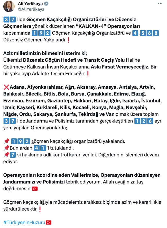 37 ilde operasyon: 4 bin 568 göçmen yakalandı! - Resim : 1