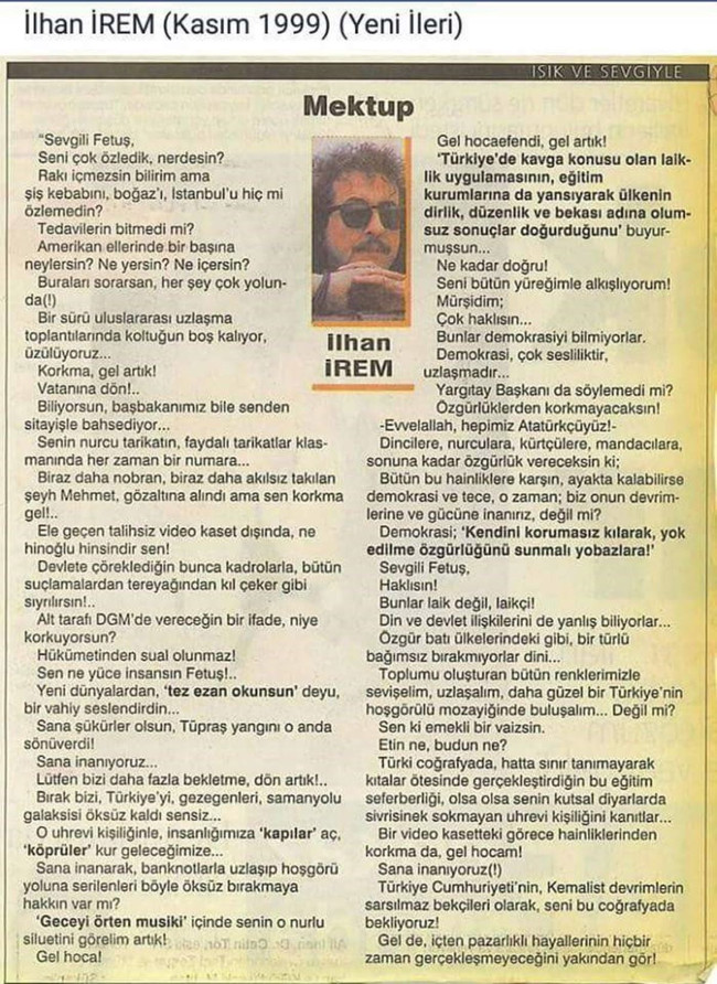 İlhan İrem'in FETÖ ile ilgili yazısı yeniden gündemde! "Fetuş" dedi, tazminat ödedi - Resim : 1