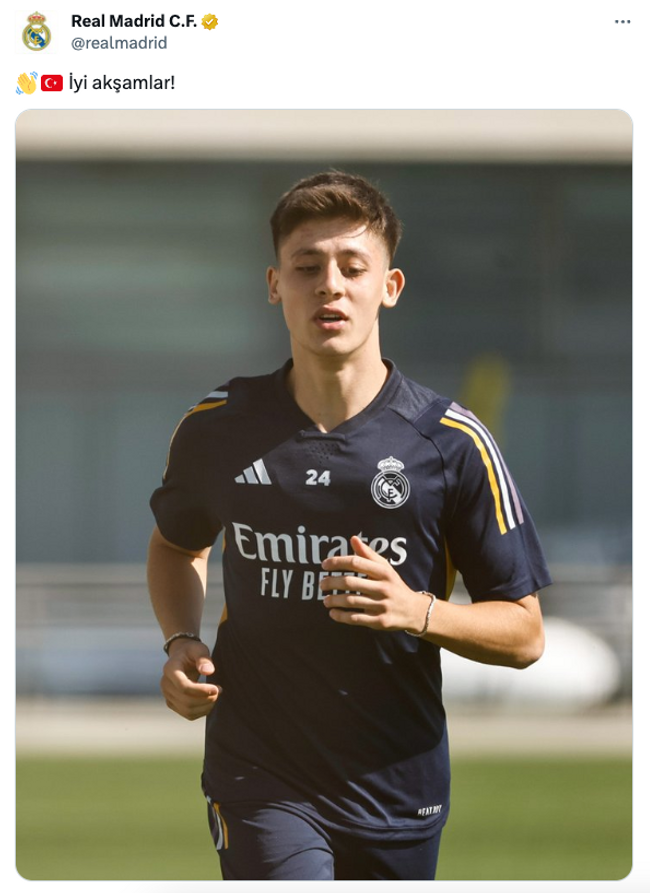 Real Madrid'den, Türkçe Arda Güler paylaşımı! - Resim : 1
