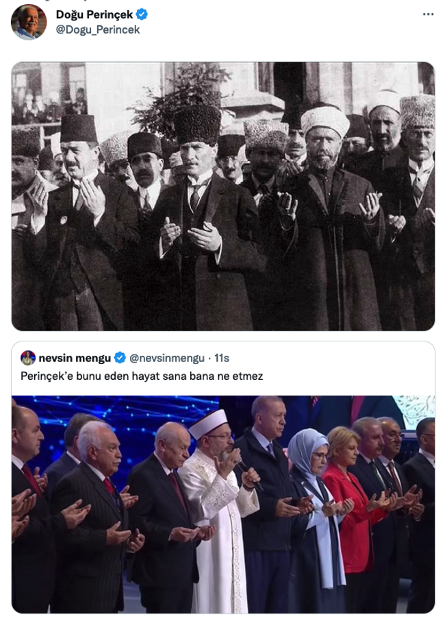Doğu Perinçek ile Nevşin Mengü arasında polemik! Dua ettiği kareyi görünce… - Resim : 1