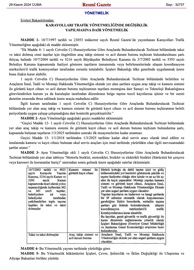 Taksi ve dolmuşlar için yeni dönem: Artık zorunlu! Resmi Gazete'de yayımlandı… - Resim : 1
