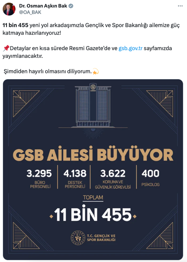11 bin 455 sözleşmeli personel alınacak! Bakanlık duyurdu… - Resim : 1
