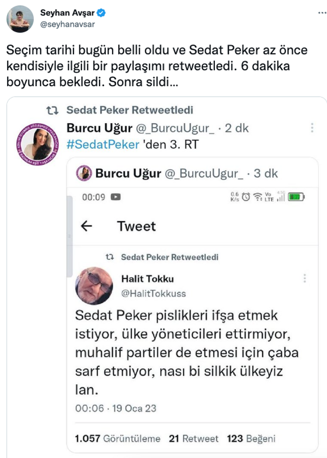 Sedat Peker’den dikkat çeken hareket! Önce retweetledi, sonra sildi… - Resim : 2