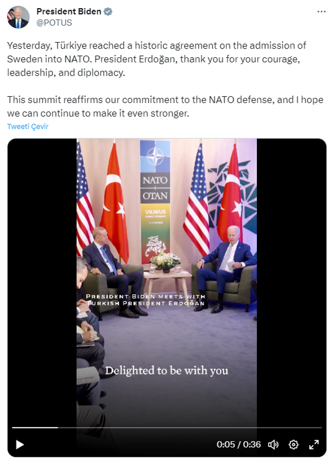 ABD Başkanı Biden'dan Erdoğan'a videolu teşekkür: 'Cesaretiniz ve liderliğiniz..." - Resim : 1