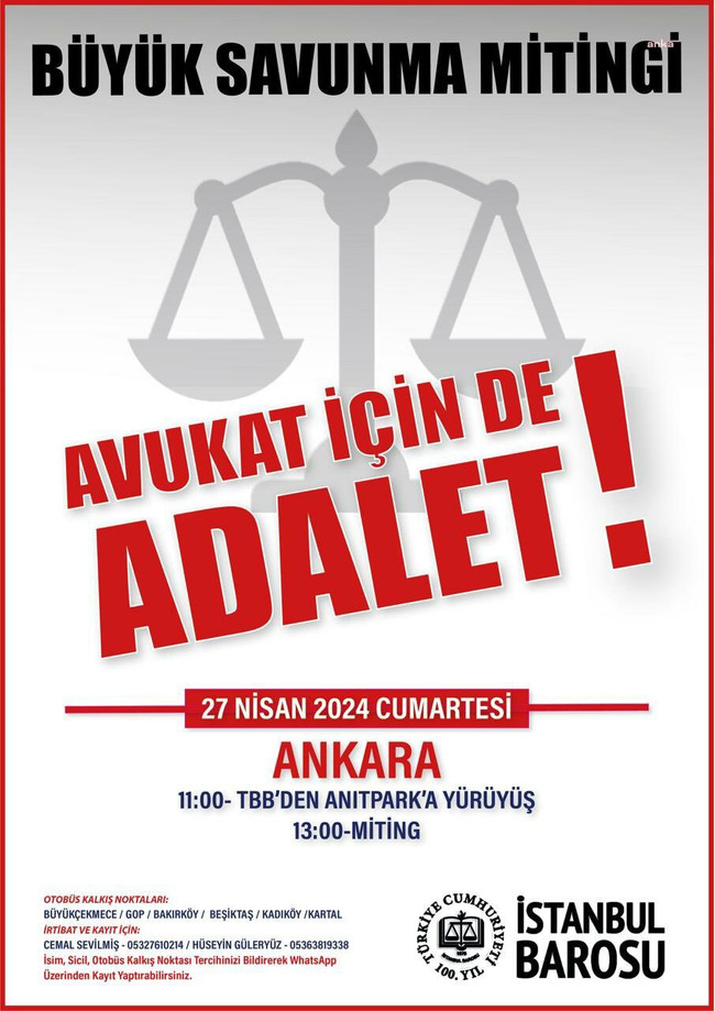 Avukatlar "Büyük Savunma Yürüyüşü"ne hazırlanıyor - Resim : 1