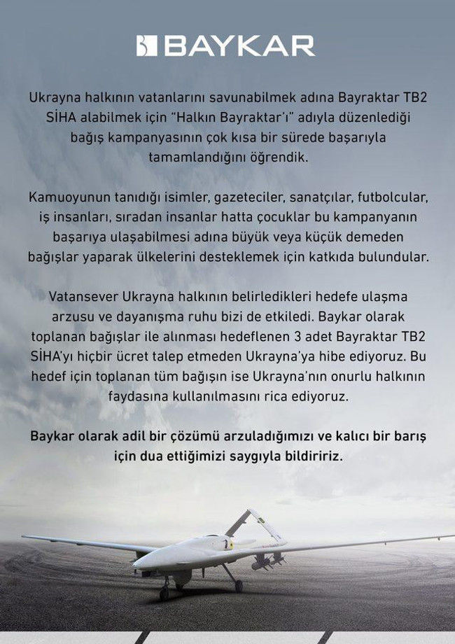 BAYKAR’dan flaş Ukrayna kararı! Sosyal medyadan duyurdular… - Resim : 1