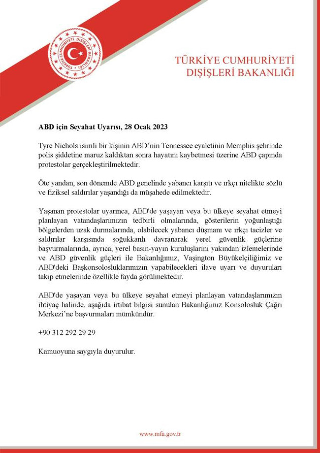 Dışişleri'nden ABD ve Avrupa'ya seyahat edecek Türk vatandaşlarına uyarı - Resim : 2