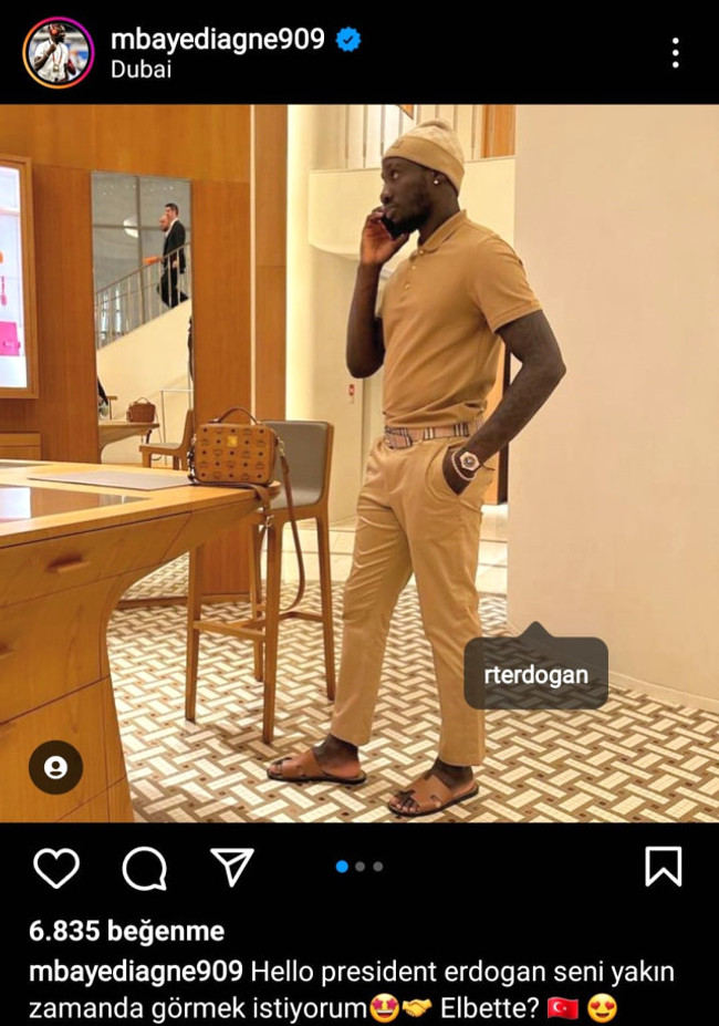 Cumhurbaşkanı Erdoğan'ı etiketleyip mesaj yolladı! Diagne'nin paylaşımı olay oldu... - Resim : 1