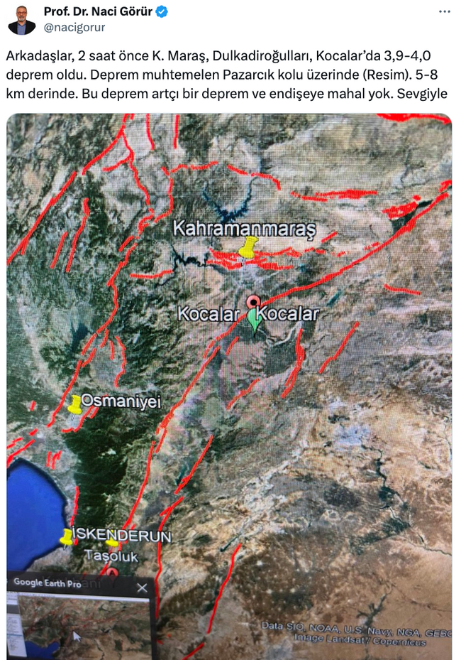 Naci Görür'den Kahramanmaraş depremi değerlendirmesi! ‘Endişeye mahal yok…’ - Resim : 1
