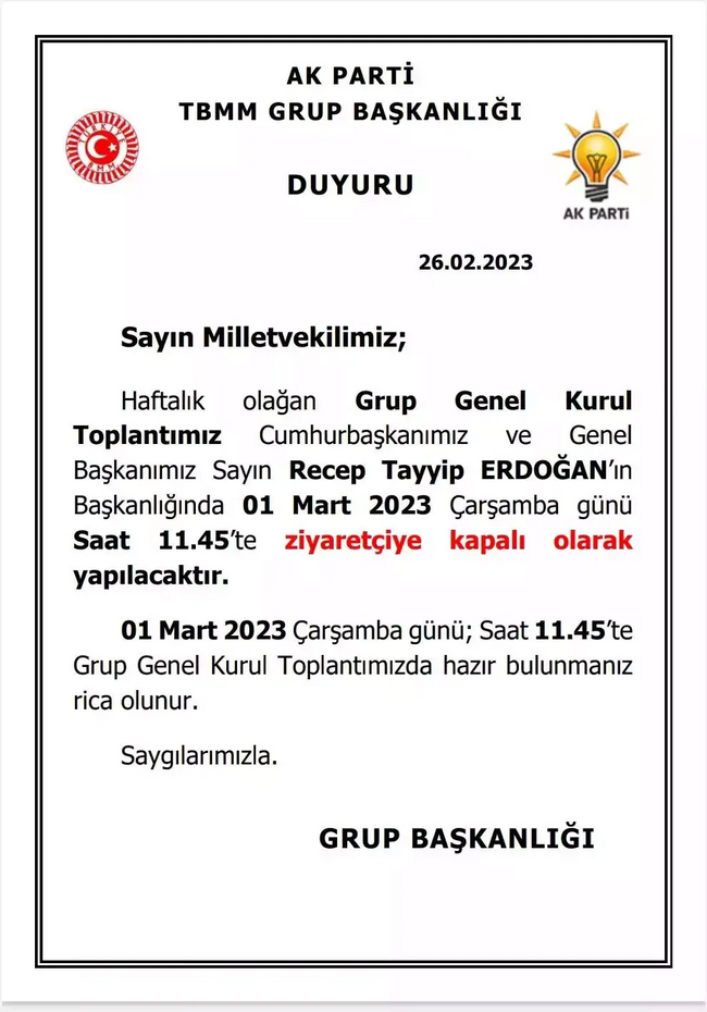 1 Mart'ta Meclis'te bu görüntü olmayacak! AK Parti'den ilginç karar - Resim : 1