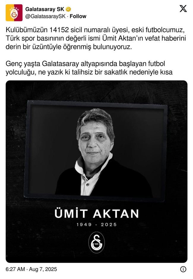 Türk spor basınının ünlü spor spikeri Ümit Aktan hayatını kaybetti! - Resim : 1