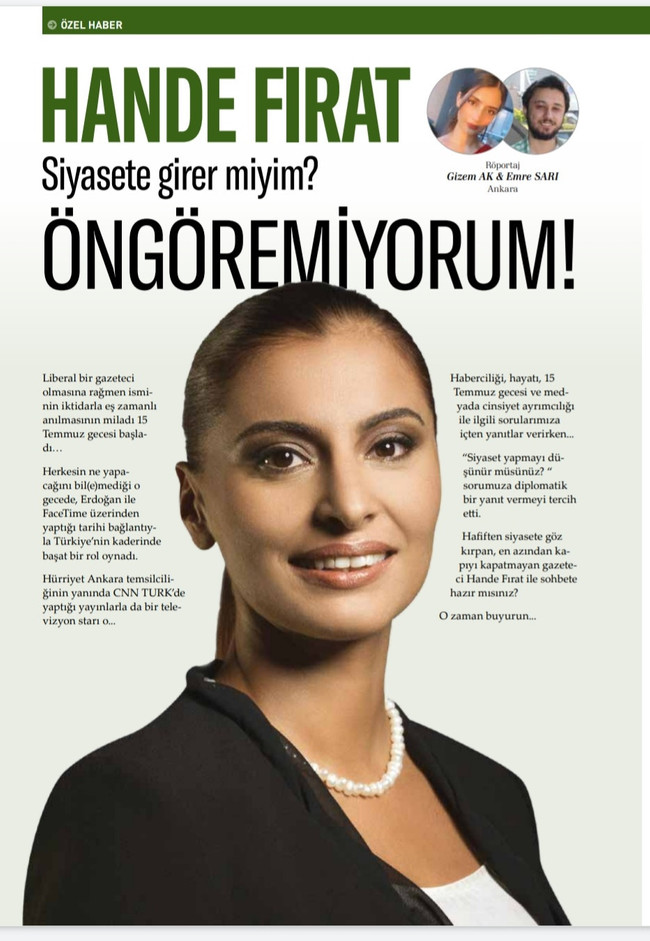 FM Dergisi Hande Fırat'ı kapağına taşıdı! Siyasete girmeyi düşünüyor mu? - Resim : 2