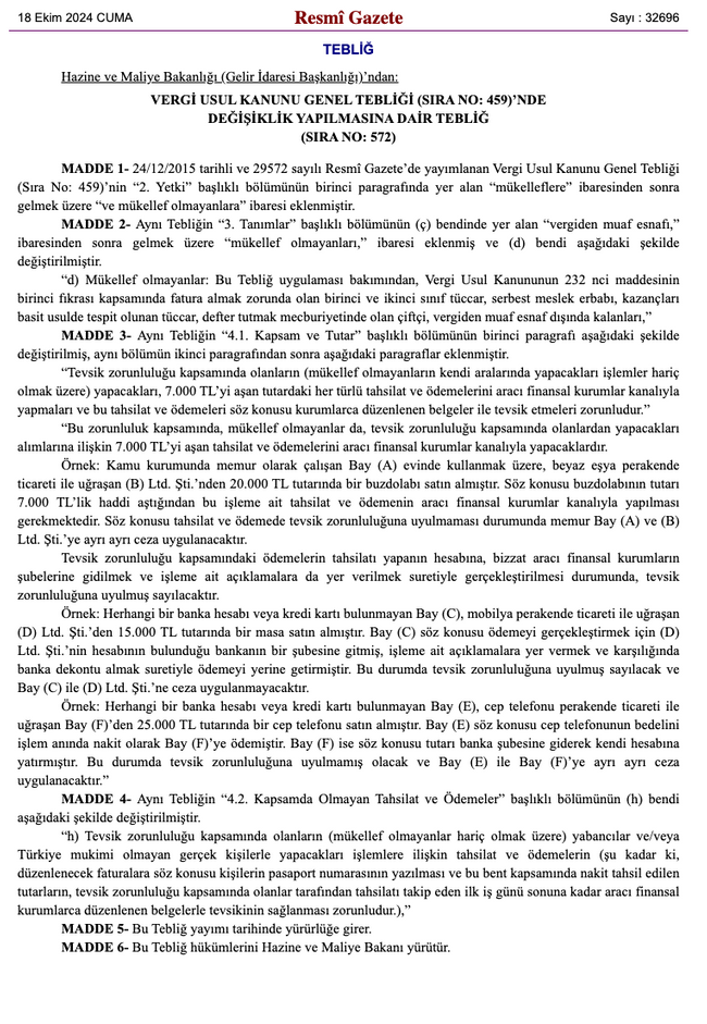 Karar Resmi Gazete’de: Elden ödeme dönemi bitti! O rakamın üzeri için zorunluluk geldi… - Resim : 1