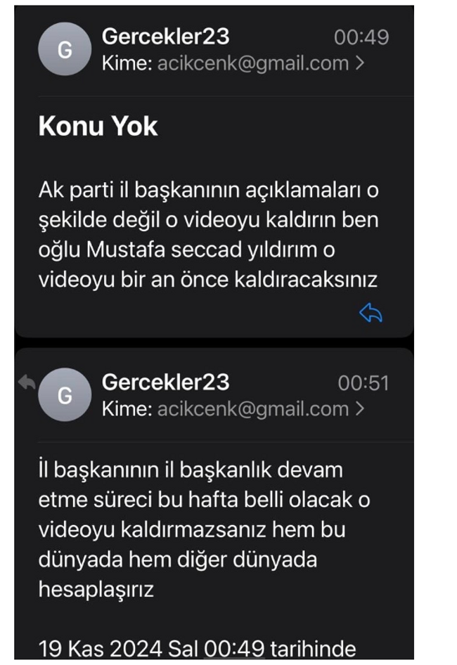 "O videoyu kaldır yoksa…" AKP’li başkanın oğlu Levent Gültekin’i tehdit etti - Resim : 1