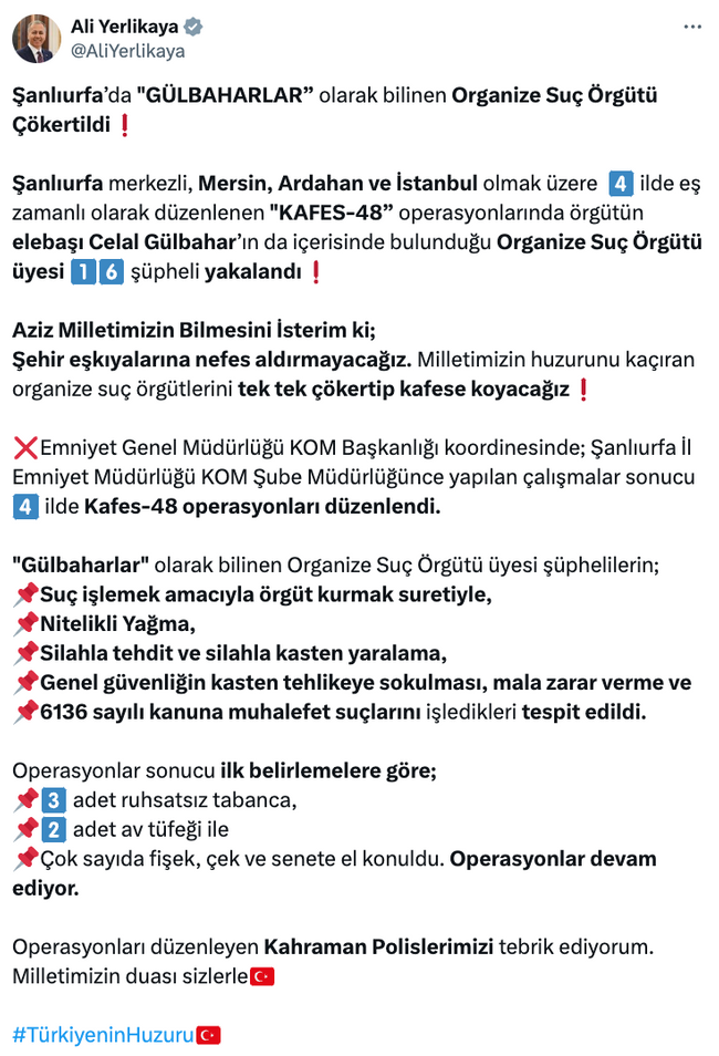 Şanlıurfa'da ‘Gülbaharlar’ suç örgütü çökertildi: 16 gözaltı! - Resim : 1