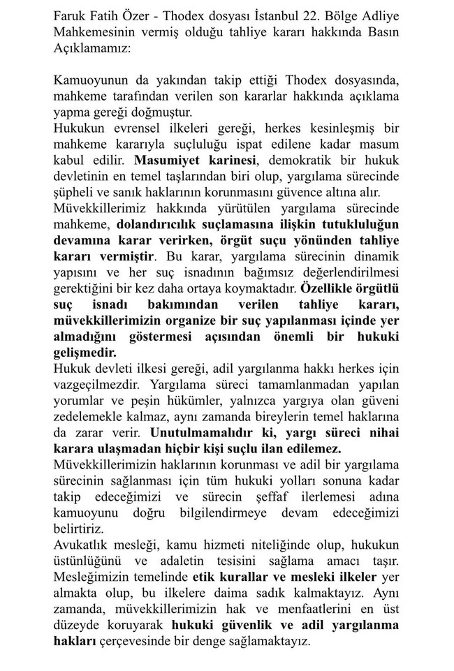 11 bin 462 yılla yargılanıyordu...Thodex kurucusu Faruk Fatih Özer için tahliye kararı! - Resim : 1