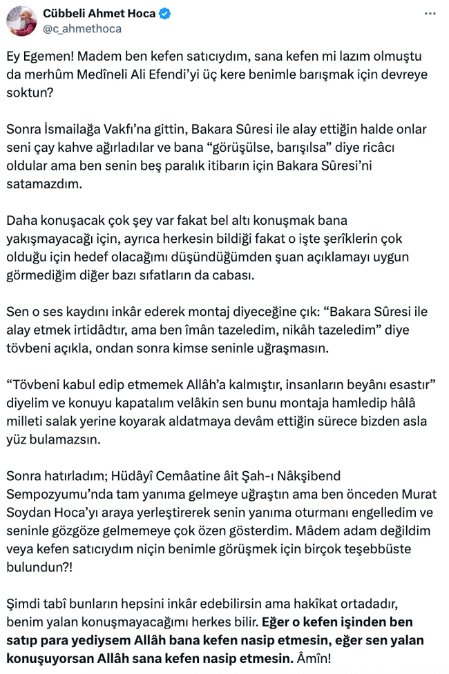 Cübbeli ile Egemen Bağış arasındaki tartışma büyüyor! ‘Montaj diyeceğine tövbe et…’ - Resim : 2