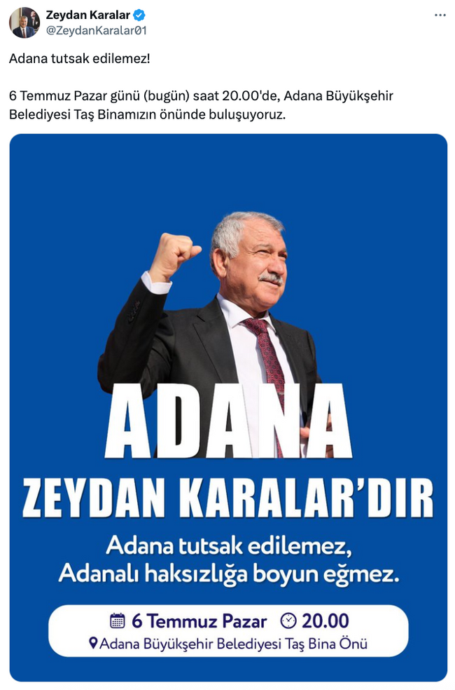 Zeydan Karalar’dan belediye binası önüne çağrı! - Resim : 1