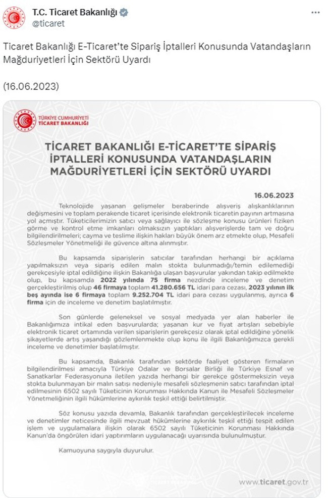 Şikayetler üzerine bakanlık harekete geçti! E-ticaret sitelerine yaptırım! - Resim : 1