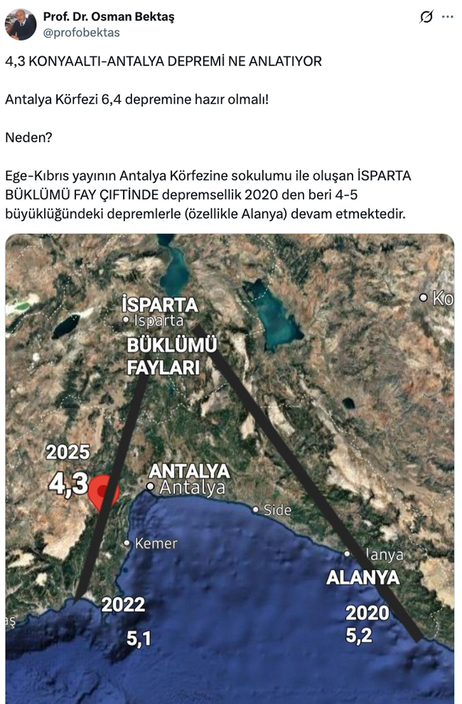 Prof. Dr. Osman Bektaş gece yarısı a&ccedil;ık a&ccedil;ık uyarmış! &lsquo;6.4'l&uuml;k depreme hazır olun&hellip;&rsquo; - Resim : 1