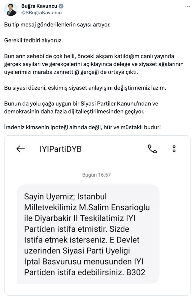 İYİ Parti'de üyelere gönderilen mesaj ortalığı karıştırdı! Şimdi de SMS krizi… - Resim : 1