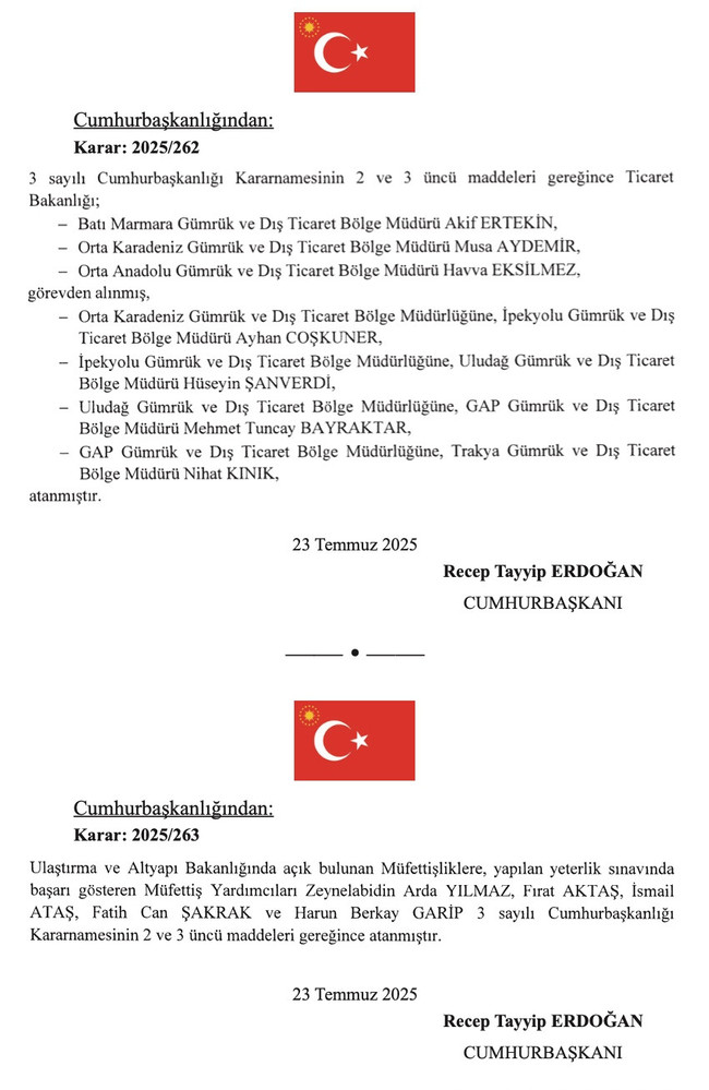 Erdoğan’dan gece yarısı görevden alma ve atama kararları! Resmi Gazete’de yayımlandı… - Resim : 2