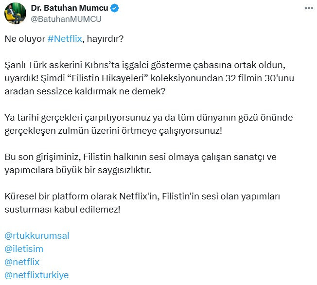 Netflix açıklama yaptı: Filistin yapımları neden kaldırıldı? - Resim : 1