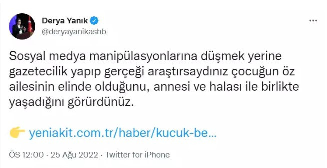 Derya Yanık’tan kendisini hedef alan Akit'e sert tepki! “Gazetecilik yapıp gerçeği araştırsaydınız…” - Resim : 2