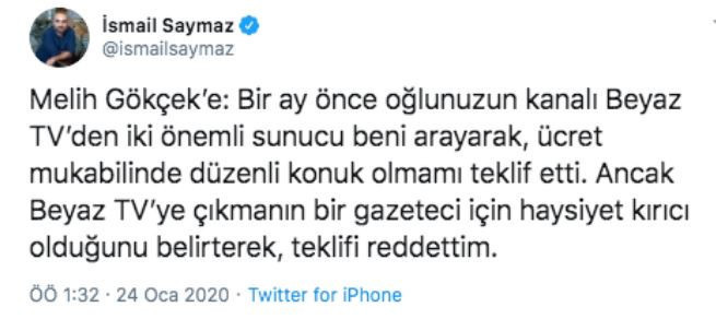 İsmail Saymaz, Beyaz TV'nin teklifini reddetti: "Haysiyet kırıcı" - Resim : 1