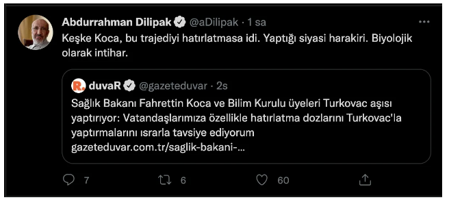 Abdurrahman Dilipak yerli aşı Turkovac'a savaş açtı! 'Bakan Koca'nın yaptığı biyolojik intihar' - Resim : 3