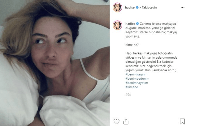 Hadise o eleştirilere yatak pozuyla yanıt verdi! - Resim : 1