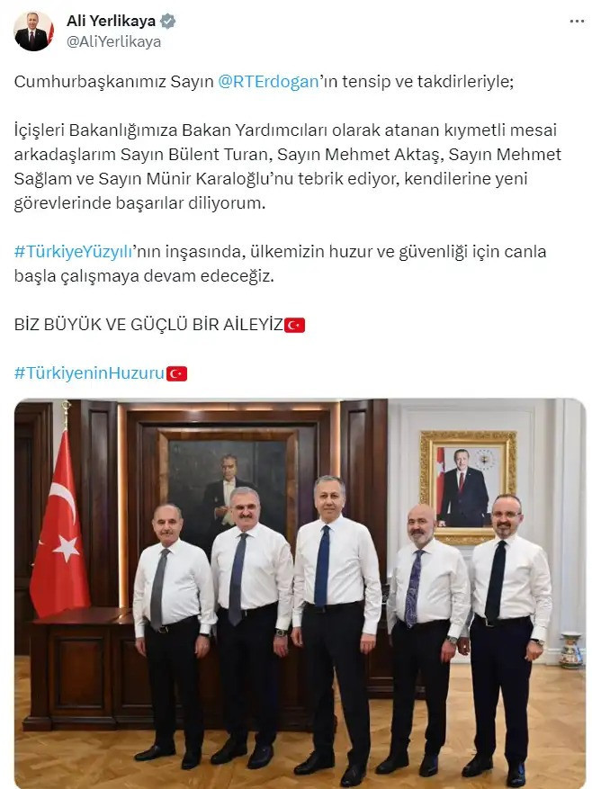 Bakan Yerlikaya'nın yeni yardımcıları göreve başladı - Resim : 1