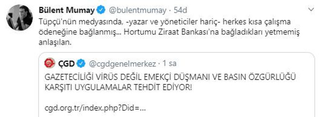 Demirören'e kısa çalışma ödeneği göndermesi: 'Hortumu Ziraat Bankası'na...' - Resim : 1