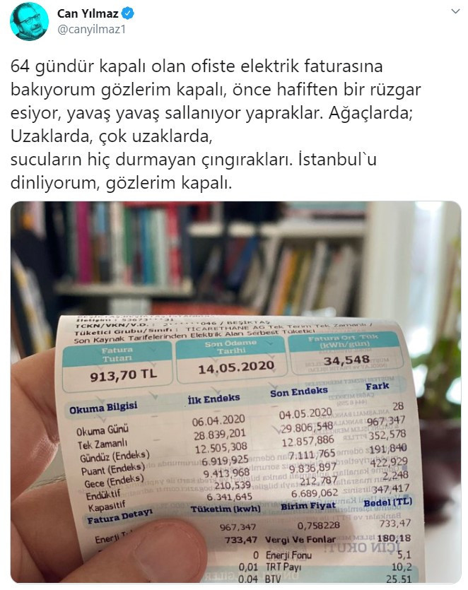Can Yılmaz'dan elektrik faturası tepkisi - Resim : 1