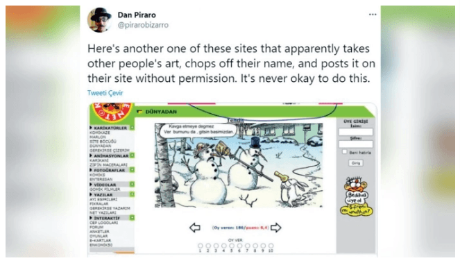 Dünyaca ünlü karikatürist Dan Piraro'dan Erdil Yaşaroğlu'na telif suçlaması - Resim : 1
