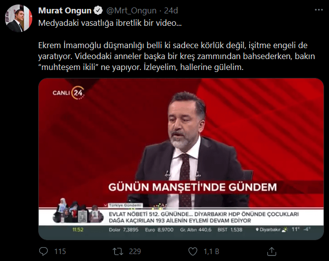 İBB Sözcüsü Murat Ongun paylaştı: "Medyadaki vasatlığa ibretlik bir video" - Resim : 1