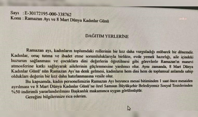 AKP'li belediyeden kadınlara tartışmalı Ramazan izni - Resim : 1