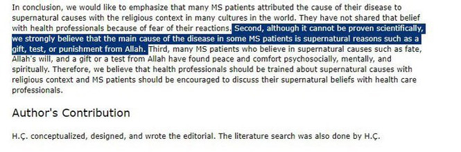 Prof. Hüsnü Çaksen'in MS makalesi gündem oldu: 'Allah'tan gelen ceza' - Resim : 1