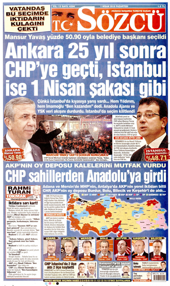 Gazeteler yerel seçimi hangi manşetlerle gördü? - Resim : 18