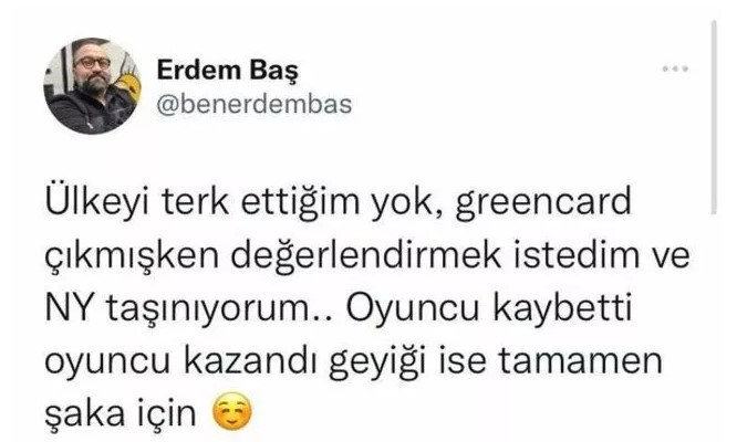 Erdem Baş'tan dikkat çeken açıklama! "Ülkeyi terk etmedim, Green Card çıktı" - Resim : 2