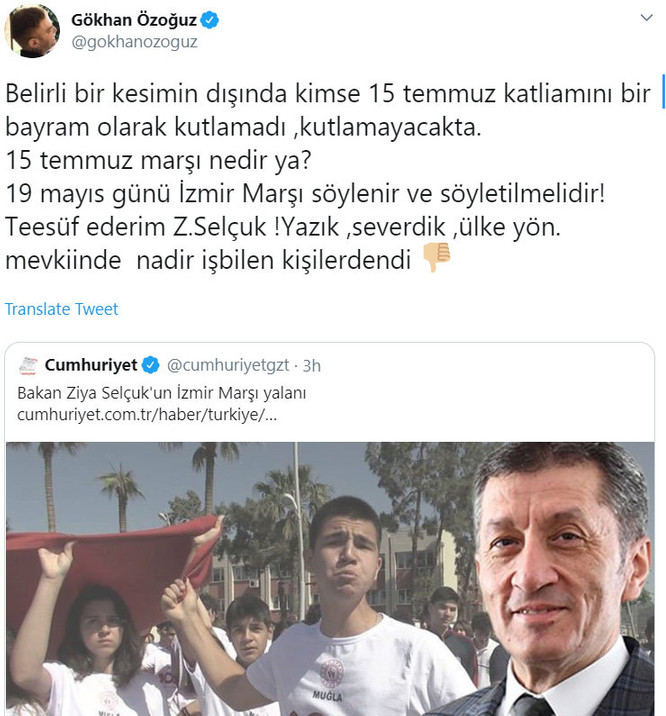 Gökhan Özoğuz'dan Ziya Selçuk'a İzmir Marşı tepkisi! - Resim : 1