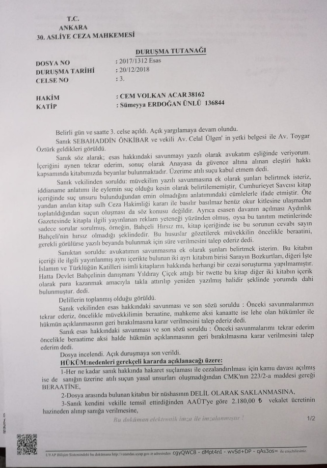 Devlet Bahçeli'nin Sabahattin Önkibar'a açtığı davada karar! - Resim : 1