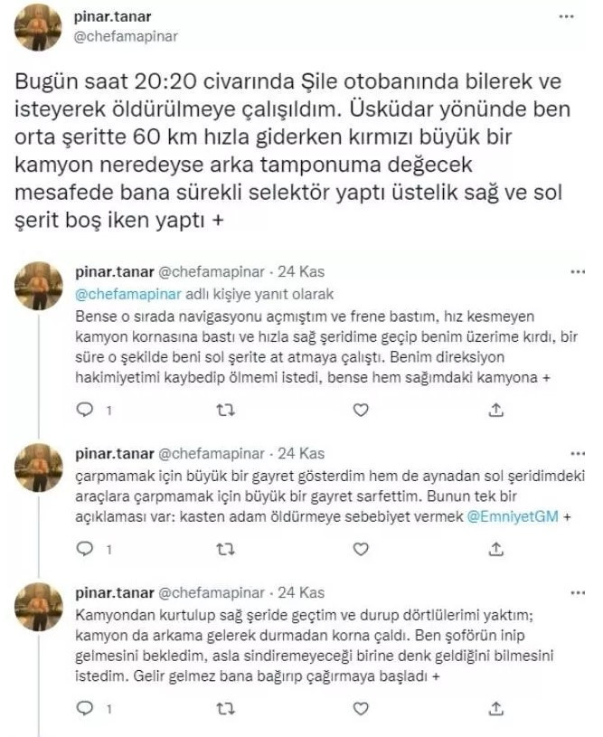 Eski MasterChef yarışmacısı Pınar Tanar trafikte dehşeti yaşadı! "Kamyon şoförü öldürmeye çalıştı" - Resim : 3