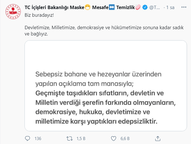 Amirallerin bildirisine Emniyet, Jandarma ve İçişleri'nden ortak yanıt! - Resim : 1